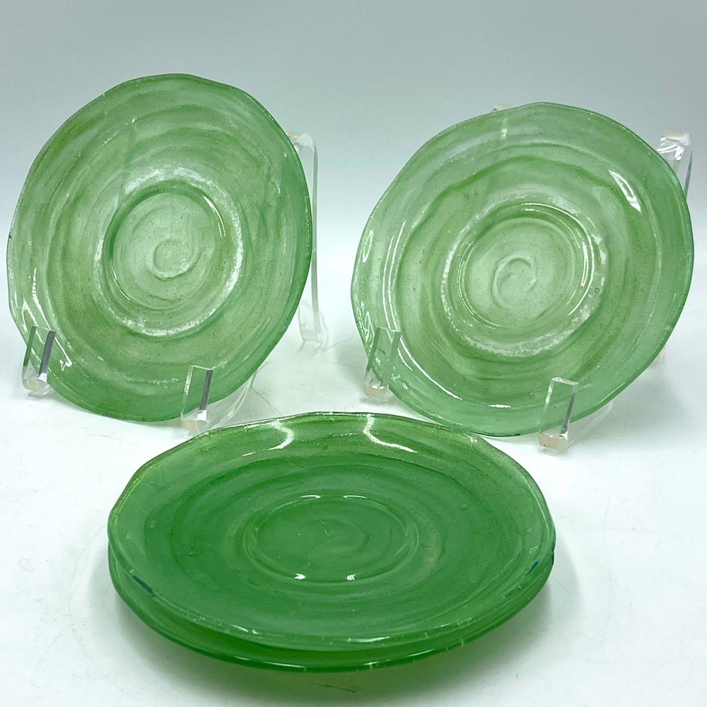 Consolidated Glass: Pattern”CSGCATJA” Catalonian Jade Green 6”Bread Butter Plate